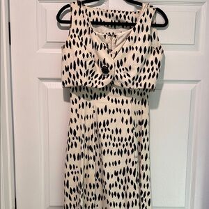 Elegant Black and White Polka Dot Dress